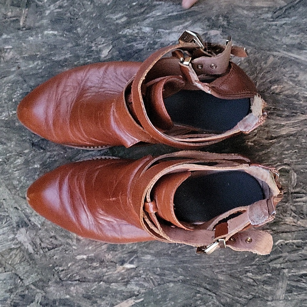 Jeffrey Campbell Vintage Everly-PL ankle boots Sz 8.5 Brown